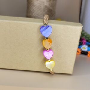 Colorful Heart Charm Bracelet